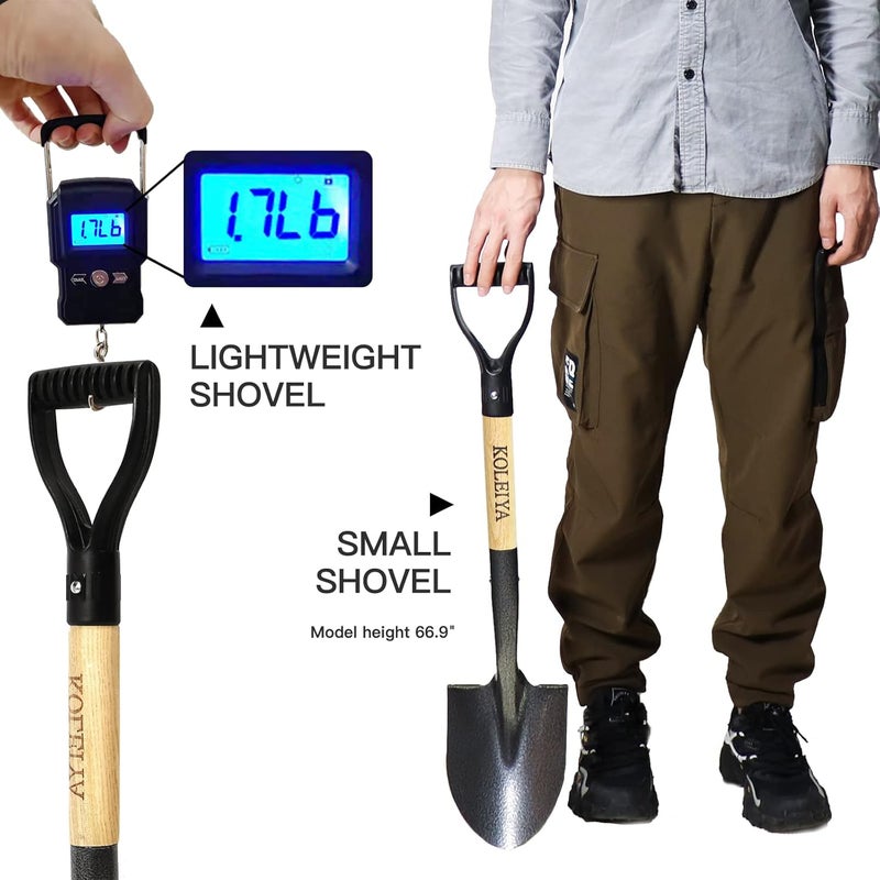 KOLEIYA Small Shovel ,Short Handle Shovel ,Overall Length 28 Inches ,Kids Shovels for Digging ,Shovels for Gardening,Metal Sand Shovel, Metal + Wooden - Image 1